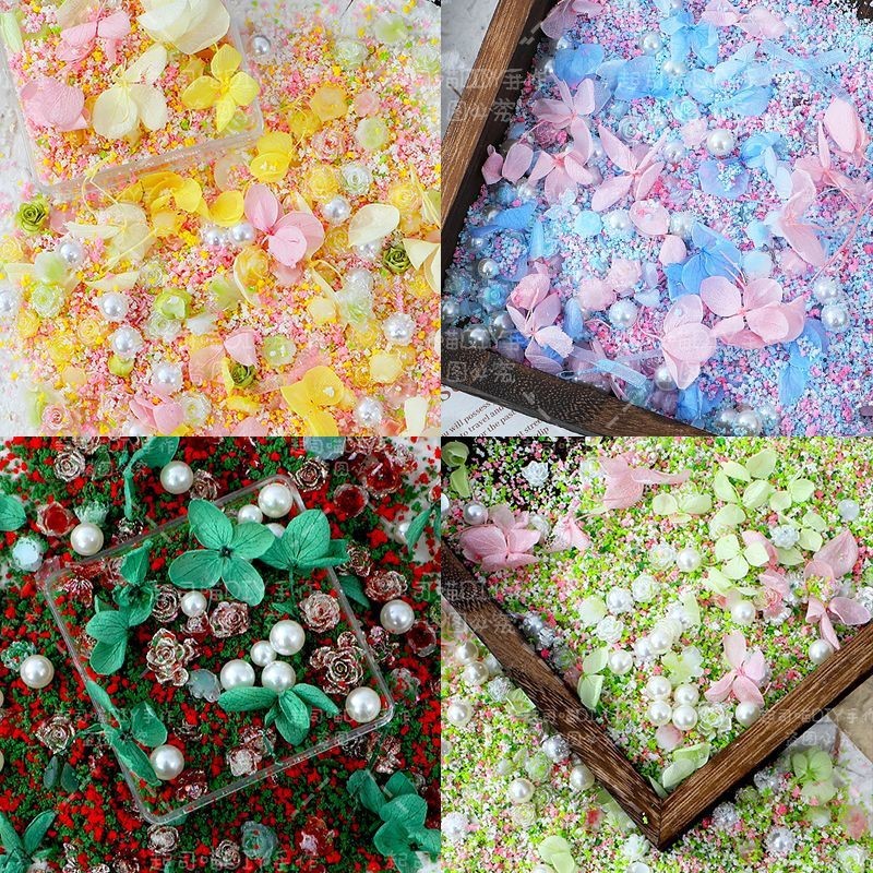 Flower Preservation Resin - 10ML-100ML混合アジサイフラワーパウダー、ヴィンテージドライフラワー素材、ジャンクジャーナル、レジンジュエリー製作、マイクロシーンDIY用