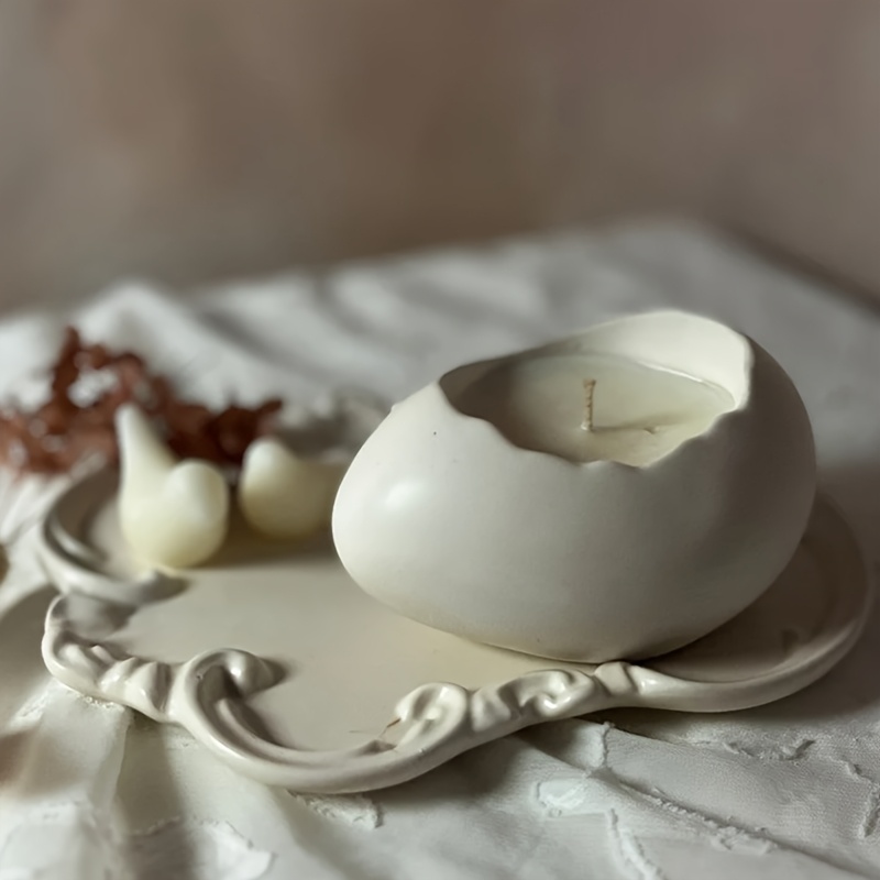 Resin Craft Ideas - レジンシリコンモールド、楕円形の石膏モールド1個、DIYグレードの卵殻収納ボックスモールド、芸術的な装飾用植木鉢モールド