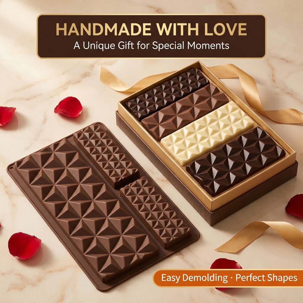2-in-1シリコン製チョコレートバー型、キャンディー、フォ - Silicone Mold Tray のレビューと価格