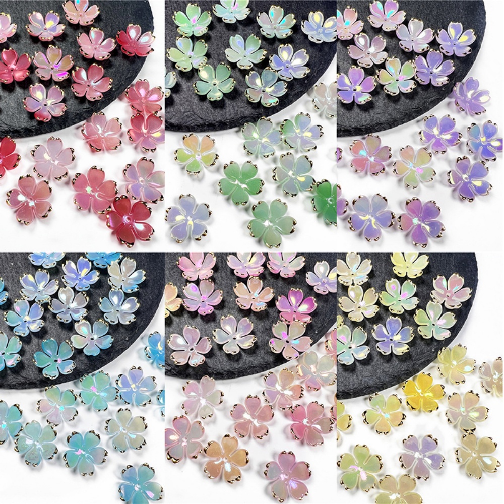 50個/ロット 19mm アクリル製桜の花ビーズ 花びらチャ - Flower Preservation Resin のレビューと価格