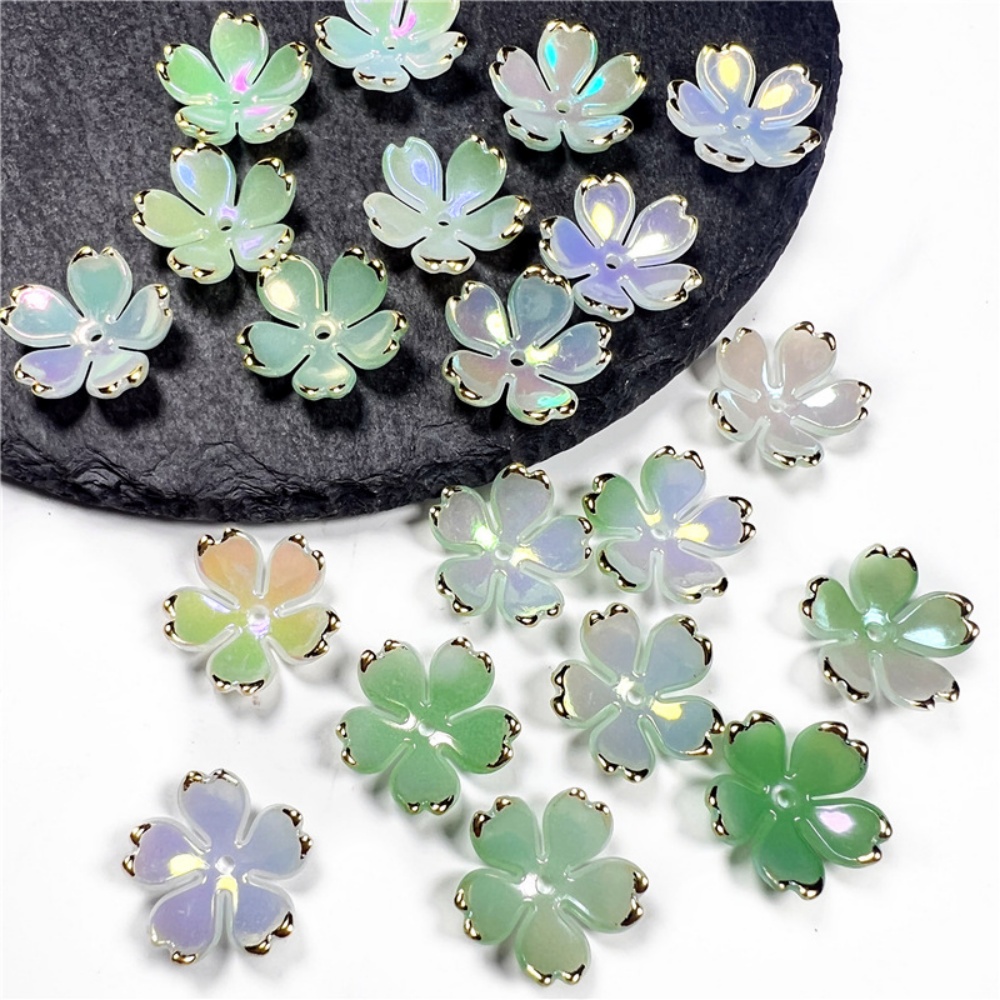 50個/ロット 19mm アクリル製桜の花ビーズ 花びらチャ - Flower Preservation Resin のレビューと価格