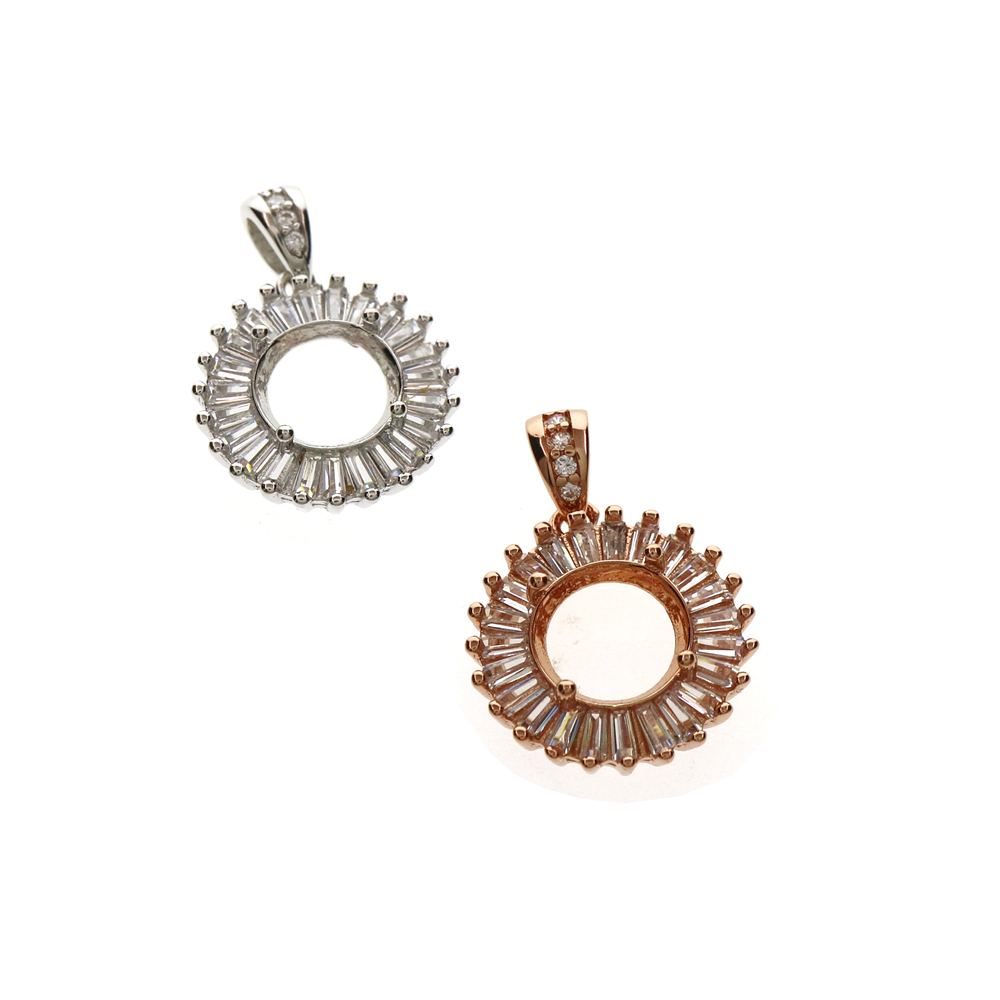 4-12 ミリメートルラウンドベゼルローズゴールドシルバー宝 - Bezels Set Pendant のレビューと価格