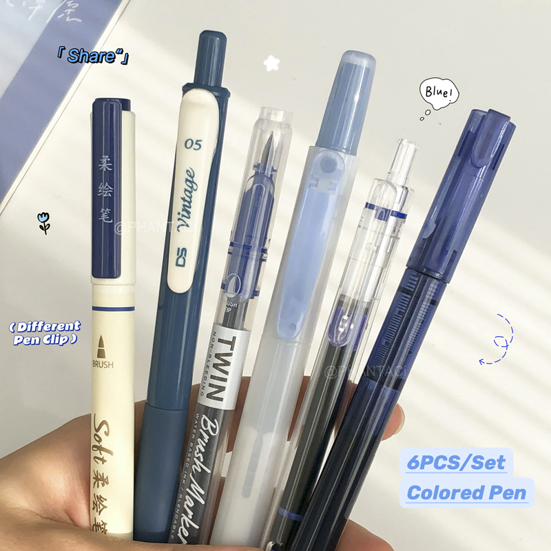 6 個の色付き書道ペン複数の種類のペンセット 0.5 ミリメ - Pentel Pen Energel のレビューと価格